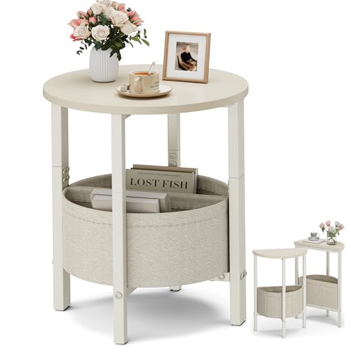 Vagusicc Small Round Side Table End Table, Tall...