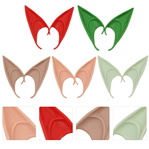 ABOOFAN 5 pares de orelhas de elfo, acessórios para cosplay de Halloween, baile de máscaras, orelhas