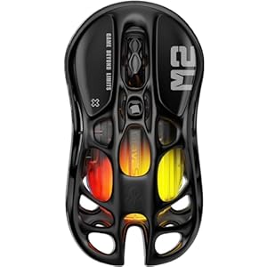 GravaStar Mercury M2 Gaming Maus Kabellos mit 26.000 DPI, PAW3395 DM Sensor, 79 g Ultraleicht, 5 RGB-Modi, 5 programmierbare Tasten, Tri-Mode (2,4 GHz/Bluetooth/Kabel), für PC/Mac – Schwarz