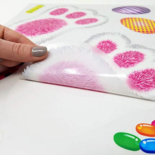 Colonel Pickles Novelties Easter Decorations Bunny Footprints Kit – 80 Total Paw Print Egg & Candy Floor Decals #TOP6