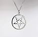Real Metal Inverted Pentacle Pentagram Satanic Polished Silver Finish Pendant Necklace