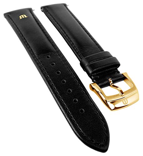 Preisvergleich Produktbild Maurice Lacroix Eliros Elegant / Kalbsleder XL Uhrenarmband, schwarz, versenktes Emblem 33365, Stegbreite:20mm