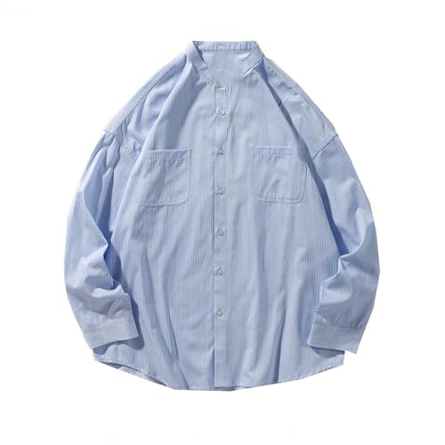 Chemise Ample Homme Col Montant Vêtement Automne Casual Confortable
