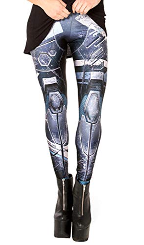 Jixin4you LA04 - Mallas para mujer, diseño floral Blue Robot Talla única Cover