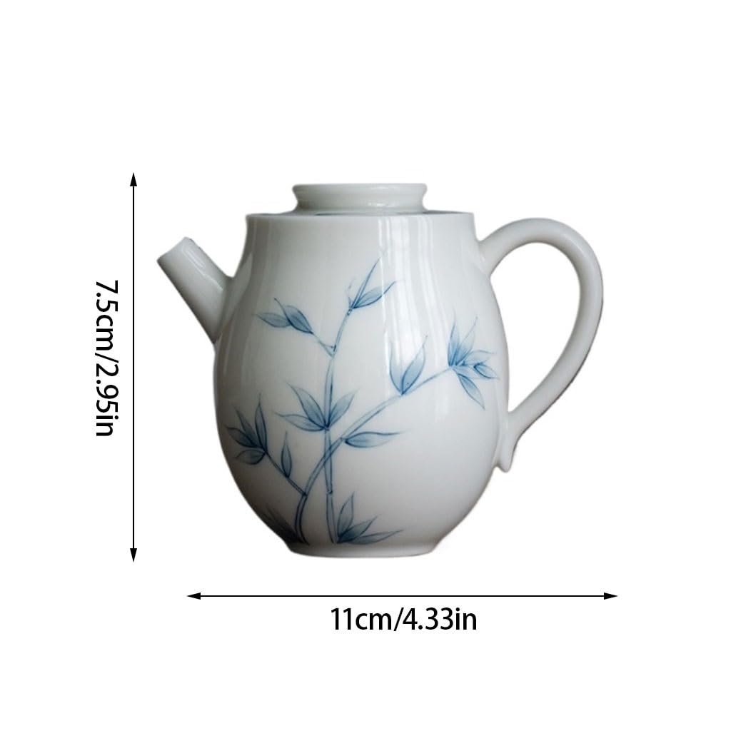Dzbanek do herbaty ziołowej, biały, porcelanowy, ręcznie malowany, domowy, pojedynczy ceramiczny zestaw do herbaty Kung Fu, chiński zaparzacz do herbaty, odpowiedni do domu, biura, zaparzacz do herb