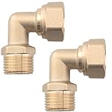 CHENJIN 2PCS Solid Brass 90 Degree Elbows 1/2 Inch Male To Female Adapters IPS Threads Pipe Compatible For Connecting To Bathroom Sinks Kitchen Faucets Bathtub Inlets Water Supply Lines