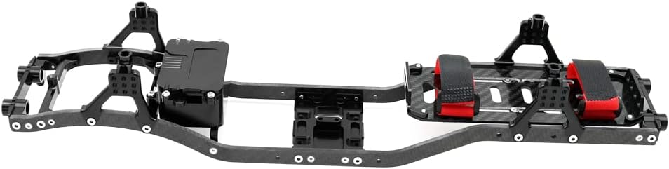 1/10 RC Crawler Carbon Fiber Girder 4MM CNC Metal Car Chassis Frame Body Kit Parts for Axial SCX10 II Rock Off Road Truck (Black)