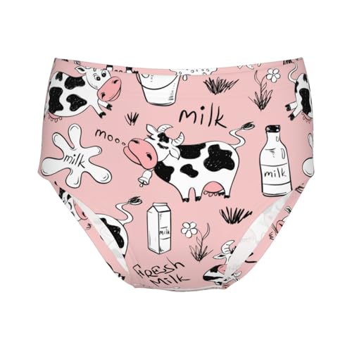Cute Cartoon Cows Girls' Underwear Soft Cotton Little Girls Panties Comfort Briefs