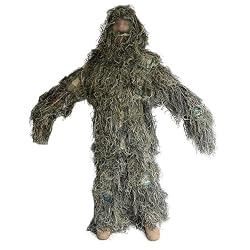 Enkrio Woodland Ghillie - Juego de 5 Trajes de Camuflaje para Hombre