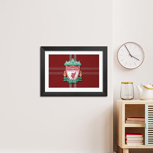 Image of TenorArts Liverpool Football Club Poster 3D Leather Textured Logo Laminated Photo Frame Painting with Matt Finish Black Textures(12 inches x 9inches)