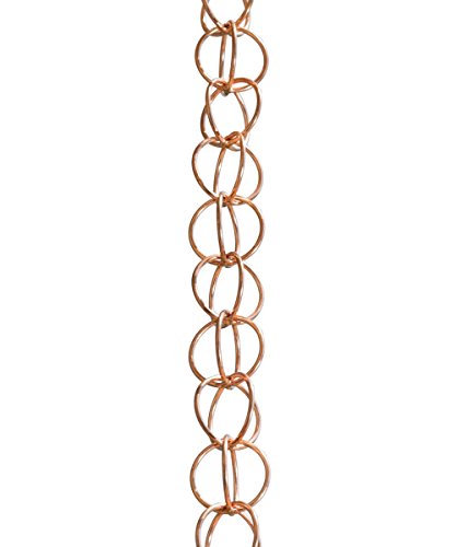 Monarch Rain Chains Ring Rain Chain Downspout Replacement Downspout for Gutters, 3 Feet Length Rain Chain Extension, Pure Copper