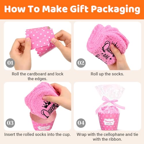 Image of HAPPYPOP Birthday Gifts Ideas for Mom - Pink Month Birthday Socks for Women