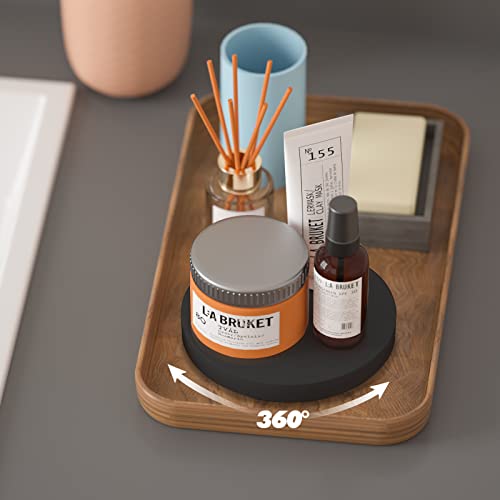 Image of Lazy Susan Turntable Organizer - 6 Inch Heavy Duty Rotating Swivel Stand with Steel Ball Bearings for Cake, Kitchen Cabinets, Monitor, TV, Painting, Display (30lb Capacity /Black)