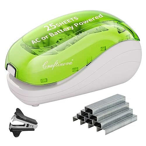 Craftinova Electric Stapler，Including 2000 Staples and 1 Staple Remover, Suitable for Palm Size...