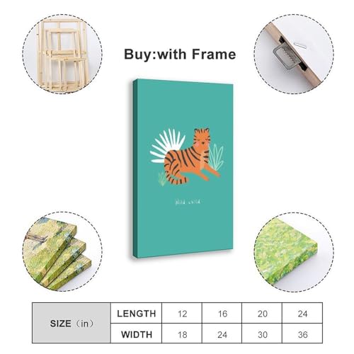 Leinwand-Poster, Motiv: Kleiner Tiger, Wildkind, Wandkunst, Dekor, Bild, Gemälde für Wohnzimmer, Schlafzimmer, Dekoration, 20 x 30 cm