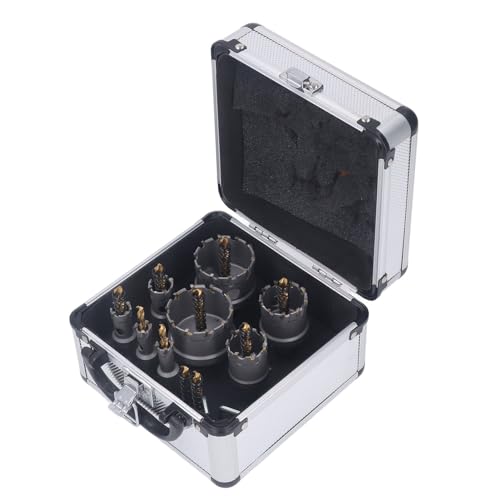 Fauitay Juego de Cortadores de Agujeros TCT de Sierra Perforadora de Carburo de 8 Piezas de 13-48 Mm con 2 Brocas de Repuesto para Metal Duro Acero Inoxidable Madera Fibra de Vidrio