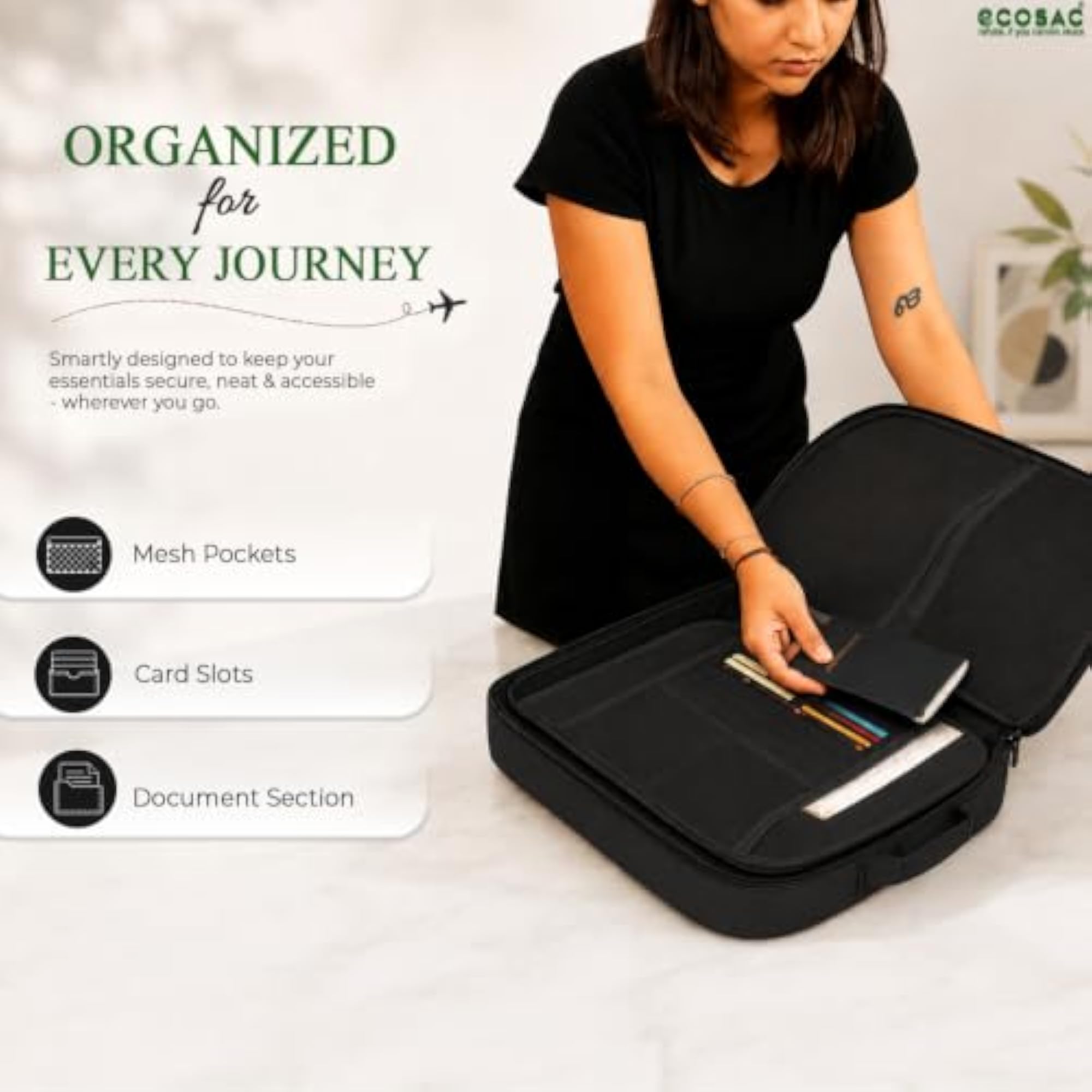 Document Organizer Bag with Multiple Pockets