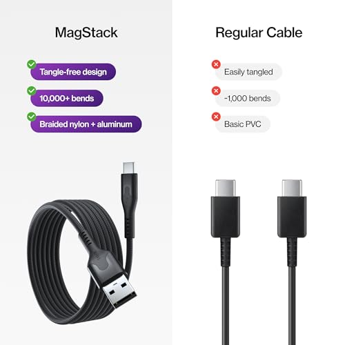 Image of Statik MagStack USB A to USB C Coiling Magnetic Charging Cable, 27W