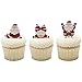 DecoPac Tumbling Santa Cake Toppers, 24 Christmas Cake Decorations For Festive Parties & Celebrations, Father Christmas, Food Safe – 24 Pack