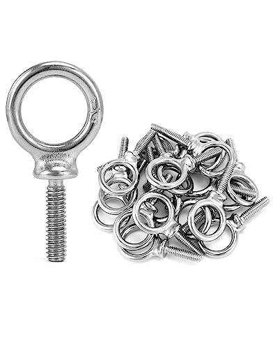 QWORK Eye Bolt 50 Pack 1/4-20 x 1 marine grade stainless steel