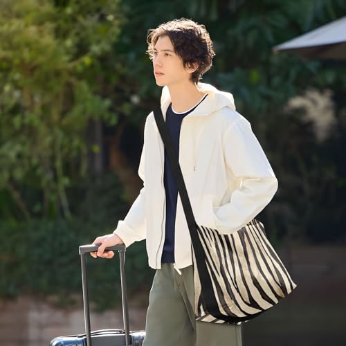 Bolso Tote Unisex Vintage ALAZA Estampado Cebra Grande miniatura 7