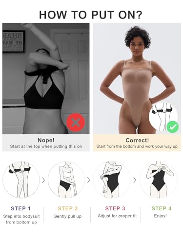 Image of SHAPERX Strapless Bodysuit for Women Tummy Control Seamless Shapewear Thong Body Shaper with Invisible & Removable Straps