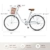Viribus Beach Cruiser Bike for Women, 1 Speed Step Through Bike 24 inch for Adults Seniors Female Ladies with Basket & Rack, Womens Bike Cruiser for City Commuter, Adult Bicycles Retro Milk White #5