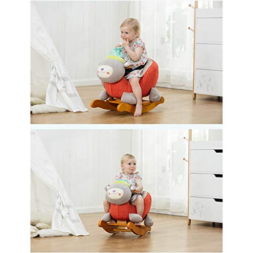 Schaukelpferd Kinder Musik Trojaner Baby Spielzeug Baby Schaukelstuhl Massivholz Geschenk Schaukelspielzeug HUYP (Color… – Bild 3
