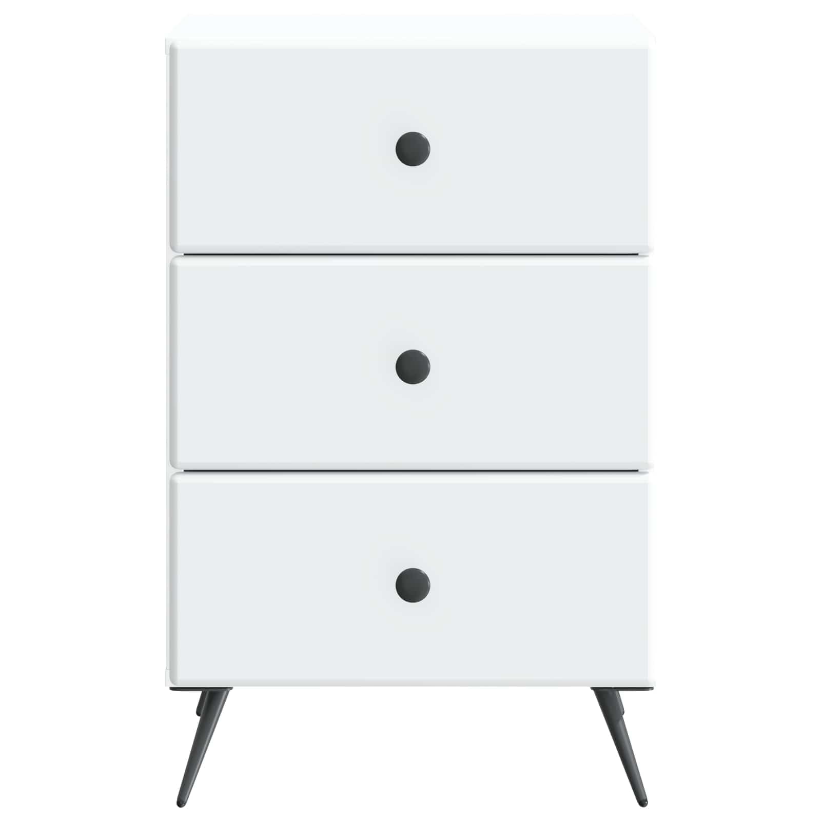 Mesita de noche blanca 43 x 41 x 66,5 cm con 3 cajones