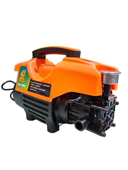 Image of Lion Li-2000 High Pressure Car Washer, 1800W Induction Motor, 160 Bar, 10 L /min Flow, Portable with 8M Hose, Pressure Gun, Foam Bottle for Home and Bike Cleaning