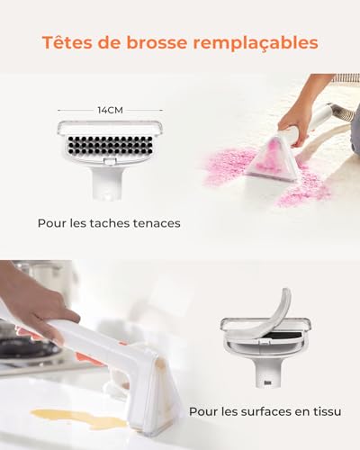 Uwant B200 SE, Shampouineuse, Nettoyeur canapé tissu, Technologie de moteur magnétique Flottant, Adaptée pour nettoyer canapés, tapis et matelas, 12000 Pa, 69 dB