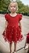 Baby Girl Butterfly Dress Baby Princess Short Sleeve Party Dress（Red,6-12Months