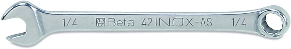 Beta 42INOX 15/16" Stainless Steel Combination Wrench | 12-Point Box End, 15° Offset | Corrosion-Resistant AISI 420 |Food Industry and Clean Room Safe