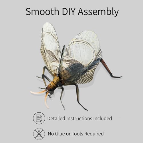 HELLOTOY 3D Acrylic Insects Puzzles DIY Bug Model Kit for Teenagers Educational Display Nature Decoration Figurine Sculpture (Bell Cricket) — view 3
