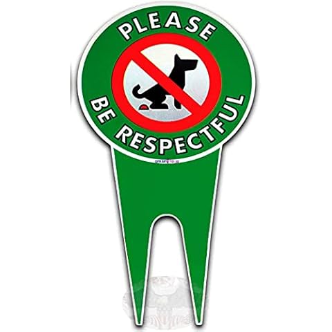 Art lawn decoration No Poop Dog Signs | Stop Dogs from Pooping On Your Lawn | Sign Politely Reads: Please Be Respectful | Protect Your Property! (No Pooping 1 piece 6 X 12 inch ) Aluminum Plates Signs Cover