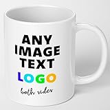 Personalised Mug - Add Any Picture, Customised Text Or Logo Design On to This 11oz Coffee Cup. Ideal for Logo Mugs, Gifts for Him, Gifts for Her, Mothers Day, Fathers Day or Birthdays