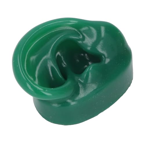 Silicone Ear Model, Silicone Soft Acupuncture Ear Model for Audiphone Display Green Bracket (Left Ear)