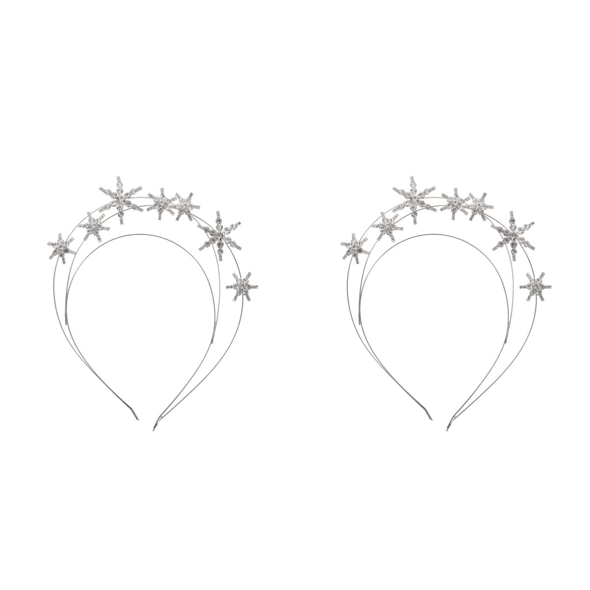 FRCOLOR 2pezzi Cerchietto Elegante Con Stelle Glitterate e Cristalli Per Donne e Ragazze Accessorio Di Moda Per Eventi e Festività