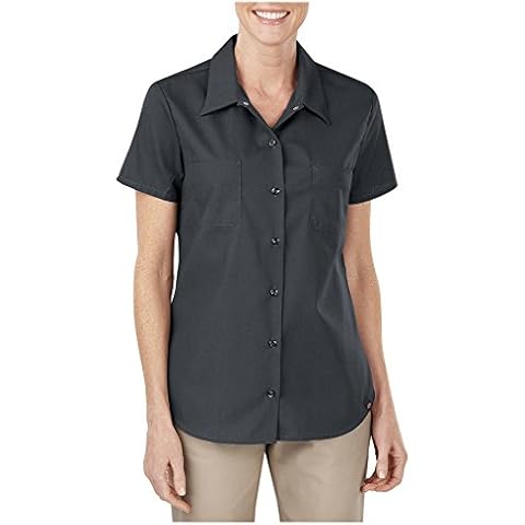 Dickies Occupational Workwear FS5350DCL FS5350 Women's Short Sleeve Industrial Work Shirt, Fabric, Large, Dow Charcoal Cover