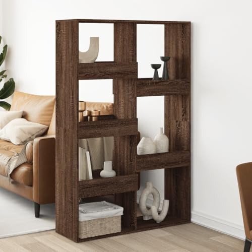 GCHDHAPB Estantería para el hogar, estanterías y estantes de pie, divisor de habitación, roble marrón, 100 x 33 x 155,5 cm, madera de ingeniería