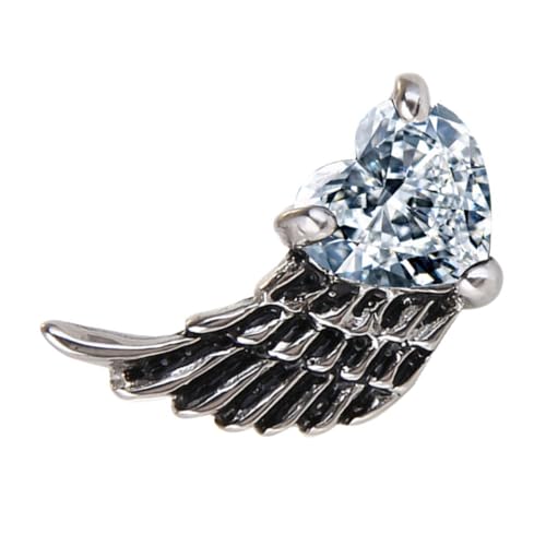Holibanna Boucles Oreilles Ailes Ange Cristal Blanc Bijoux Fantaisie pour Hommes et Femmes