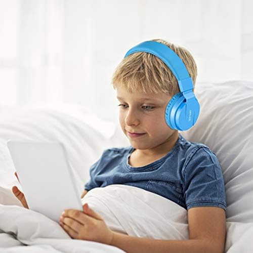 gorsun Kids Headphones with limited volume, Children Headphone Over Ear, kids headphones for boys and girls, Wired Headset for children-Blue