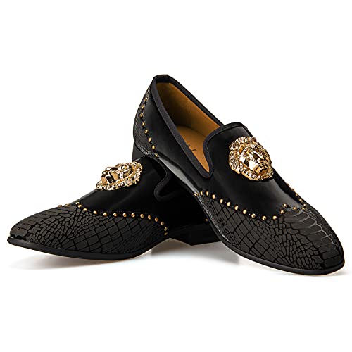 Image of JITAI Men's Dress Shoes - Casual Rubber & Leather Loafers for Men - Fashion Business Formal Wear