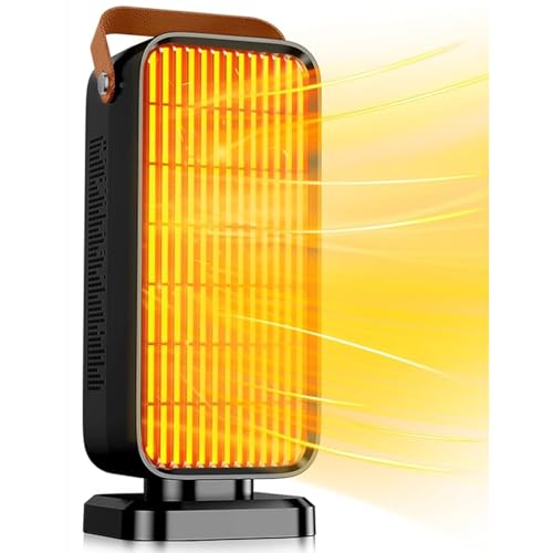 Space Heater,1500W Space Heaters for Indoor Use Large Room, Portable Mini Desk Ceramic Heater,Overheating Protection,Anti tipping Protection,Suitable for Offices,Garages,Homes (Black)