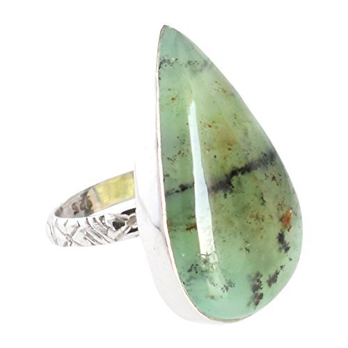 Bague chrysoprase en argent sterling 925, le cadeau d'anniversaire idéal