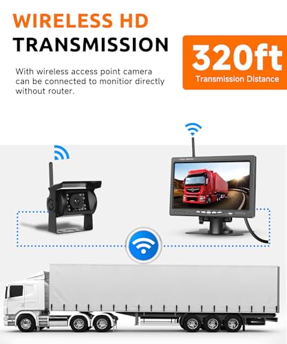 Image of 7 inch Touch Key Wireless Backup Camera System Plug & Play