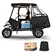 10L0L Golf Cart 4 Passenger Enclosure for Club Car Precedent Short Roof 57.5' Deluxe 600D Golf Cart Heavy Duty Rain Cover with 4 Zipped Doors Clear PVC Windows (Black)