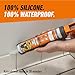 Gorilla Waterproof Caulk & Seal Silicone Sealant, 10oz Cartridge (Pack of 1) - Clear Caulking Sealant for Kitchen, Window, Bath, Marine, Door and More