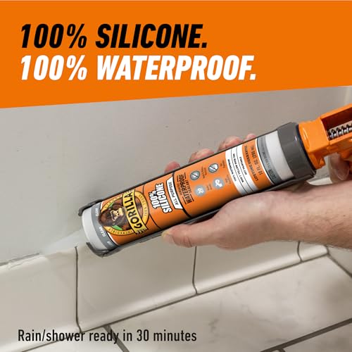 Gorilla 100% Silicone Waterproof Caulk, All‑Purpose Sealant, Mold & Mildew Resistant, Flexible Seal, Clear, 10 oz Cartridge (Pack of 1) by GORILLA - Image 5