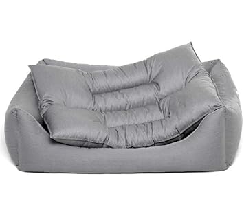 Gorgeous Square Latest Unique Beds,Sofa Style Velvet Bed for Dog and Cat Grey-XL